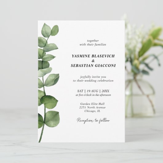 ユーカリエレガントプタス結婚式招待状 招待状 (スタンド正面)