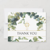 ユーカリエレガントプタス金ゴールドクロスカロメートサンキュー サンキューカード (正面)