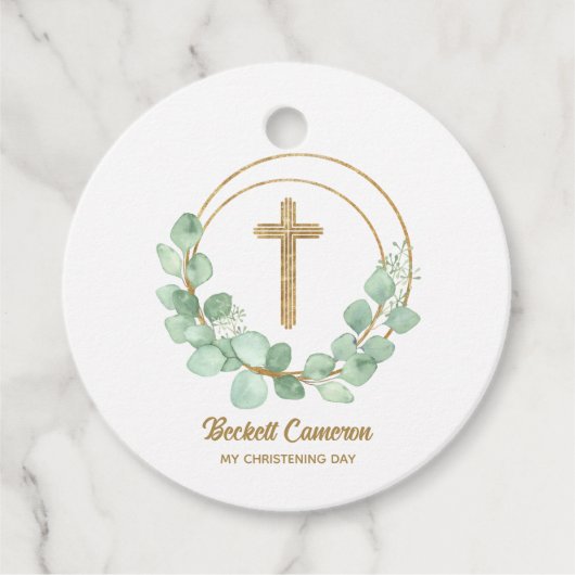 ユーカリエレガントプタス《キリスト教》洗礼式や命名式 フェイバータグ (正面)