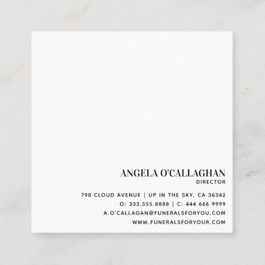 ユーカリエレガントプトゥスの葉と金ゴールドグリッター スクエア名刺 (裏面)