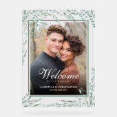 ユーカリエレガントプトゥスの葉結婚の歓迎の写真 アクリルサイン (正面)