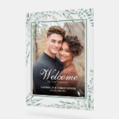 ユーカリエレガントプトゥスの葉結婚の歓迎の写真 アクリルサイン (傾斜)