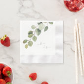 ユーカリエレガントプトゥスイニシャルズ結婚 縁ありカクテルナプキン (インサイチュ)