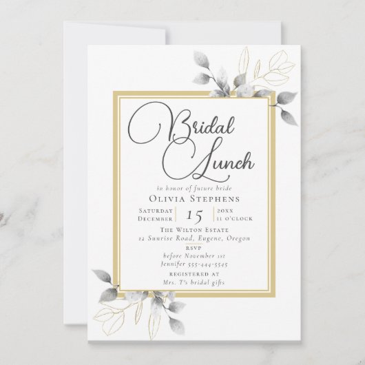 ユーカリエレガントプトゥスウィンターブライダルシャワーランチ 招待状 (正面)