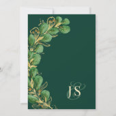 ユーカリエレガントプトゥスエメラルド結婚グリーンの写真 招待状 (裏面)