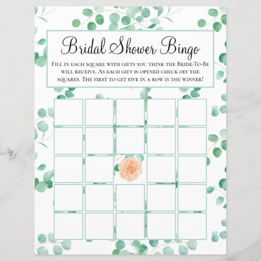 ユーカリエレガントプトゥスグリーンピーチフローラブライダルビンゴ (正面)