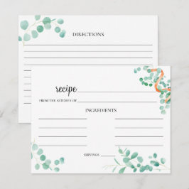 ユーカリエレガントプトゥスグリーンピーチ結婚ズレシピカード ノートカード