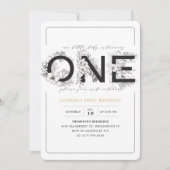 ユーカリエレガントプトゥスグリーンフローラガール1st誕生日 招待状 (正面)