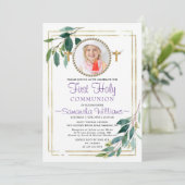 ユーカリエレガントプトゥスゴールデンファーストコミューニオン招待状 招待状 (スタンド正面)