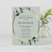ユーカリエレガントプトゥスゴールドフォイルセージブライダルシャワー 招待状 (スタンド正面)