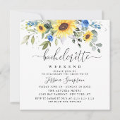 ユーカリエレガントプトゥスサンフラワーズバチェロレッテ週末 招待状 (正面)