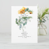 ユーカリエレガントプトゥスサンフラワーブライダルシャワー 招待状 (スタンド正面)