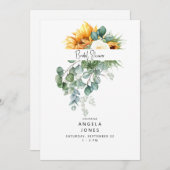 ユーカリエレガントプトゥスサンフラワーブライダルシャワー 招待状 (正面/裏面)