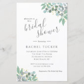 ユーカリエレガントプトゥスダスティーブルーブライダルシャワー招待状 (正面)