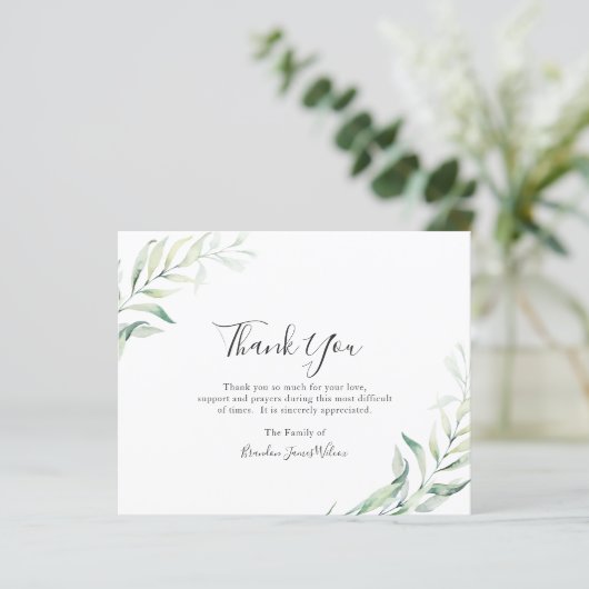 ユーカリエレガントプトゥスバジェット葬儀サンキューカード (スタンド正面)