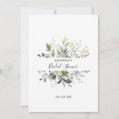 ユーカリエレガントプトゥスビンゴブライダルシャワーゲームカード 招待状 (裏面)