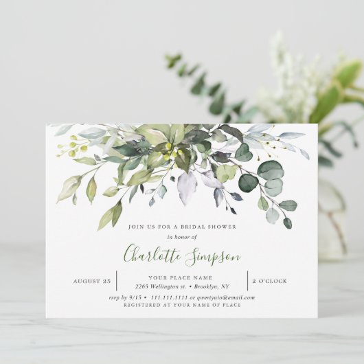 ユーカリエレガントプトゥスブライダルシャワー 招待状 (スタンド正面)