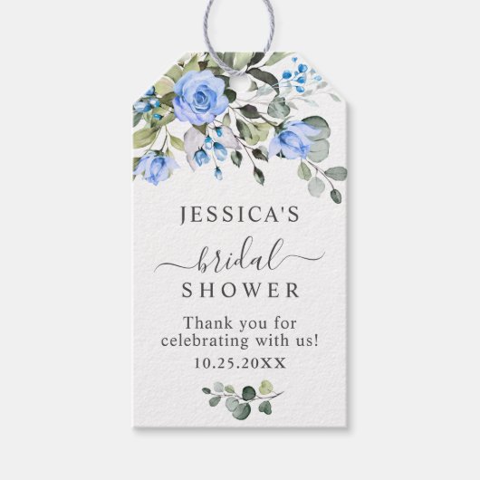 ユーカリエレガントプトゥスブルーバラお願い ギフトタグ (正面)