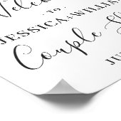 ユーカリエレガントプトゥスブルーバラカップルのシャワー ポスター (角)