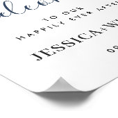 ユーカリエレガントプトゥスブルーバラズ結婚ウェルカム ポスター (角)