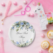 ユーカリエレガントプトゥスブルーバラフローラパーティー ペーパープレート (パーティー)