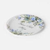 ユーカリエレガントプトゥスブルーバラフローラパーティー ペーパープレート (アングル)