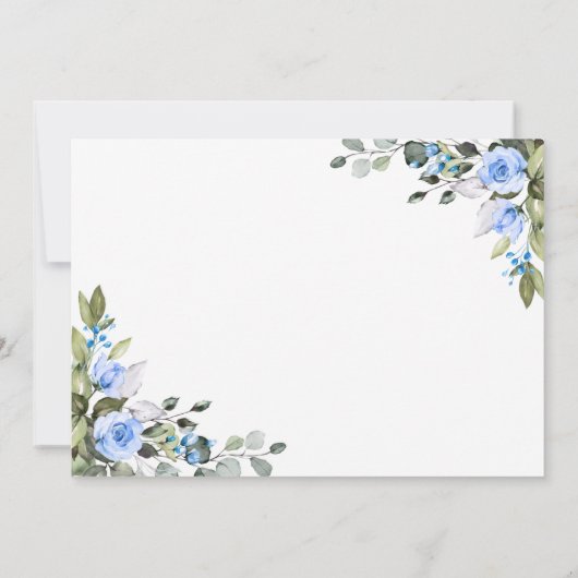 ユーカリエレガントプトゥスブルーバラフローラ結婚ズ セーブザデート (裏面)