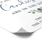 ユーカリエレガントプトゥスブルーバラブライダルシャワー ポスター (角)