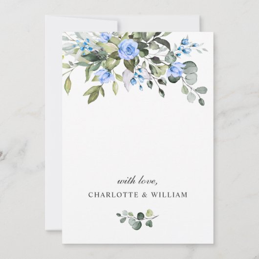 ユーカリエレガントプトゥスブルーバラリハーサルディナー 招待状 (裏面)