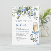 ユーカリエレガントプトゥスブルーフラワーズブライダルシャワー 招待状 (スタンド正面)
