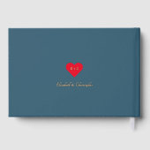 ユーカリエレガントプトゥスブルー金ゴールド結婚記念日 ゲストブック (裏面)