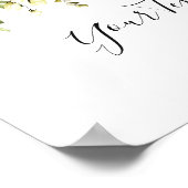 ユーカリエレガントプトゥスホワイトローズフローラサインのポスター ポスター (角)