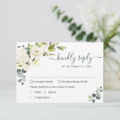 ユーカリエレガントプトゥスホワイトローズフローラ結婚ズ 出欠カード (スタンド正面)