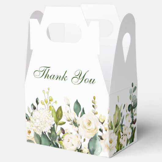 ユーカリエレガントプトゥスホワイトローズブライダルシャワー フェイバーボックス (オープン)
