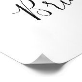 ユーカリエレガントプトゥスホワイトローズブライダルシャワー ポスター (角)