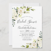 ユーカリエレガントプトゥスホワイトローズブライダルシャワー 招待状 (正面)