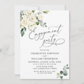 ユーカリエレガントプトゥスホワイトローズ婚約パーティ 招待状 (正面)