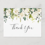 ユーカリエレガントプトゥスホワイトローゼスフローラありがとう ポストカード (正面)