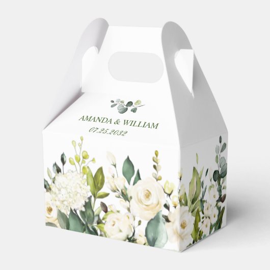 ユーカリエレガントプトゥスホワイトローゼズグリーンリー結婚ズ フェイバーボックス (正面サイド)