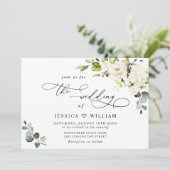 ユーカリエレガントプトゥスホワイトローゼズグリーンリー結婚ズ 招待状 (スタンド正面)