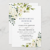 ユーカリエレガントプトゥスホワイトローゼリハーサルディナー 招待状 (正面/裏面)