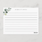 ユーカリエレガントプトゥスボホブライダルシャワーレシピカード ポストカード (裏面)