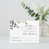 ユーカリエレガントプトゥスボホブライダルシャワーレシピカード ポストカード (スタンド正面)