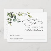 ユーカリエレガントプトゥスボホブライダルシャワーレシピカード ポストカード (正面/裏面)