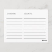 ユーカリエレガントプトゥスボホブライダルシャワーレシピカード ポストカード (裏面)