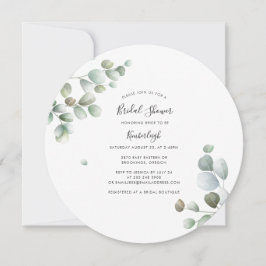 ユーカリエレガントプトゥスミニマルブライダルシャワー 招待状