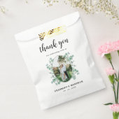ユーカリエレガントプトゥスリーフ写真結婚の感謝 フェイバーバッグ (封をした状態)