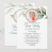 ユーカリエレガントプトゥス写真第1聖餐式 招待状 (正面/裏面)