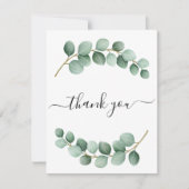 ユーカリエレガントプトゥス写真結婚のサンキューカード サンキューカード (正面)