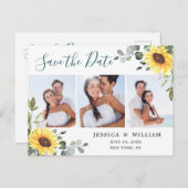 ユーカリエレガントプトゥス写真結婚式の日付を保存 ポストカード (正面/裏面)